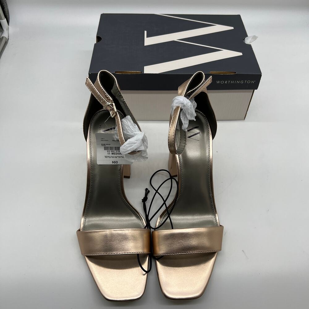 Worthington Womens Becklyn Heeled Sandals Rose Gold Size 11M - Picture 3 of 10